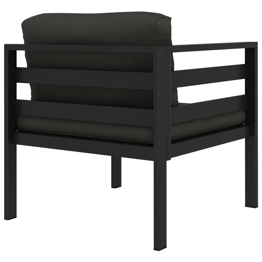 Canapé d'angle modulaire vidaXL en aluminium anthracite avec coussin - 8