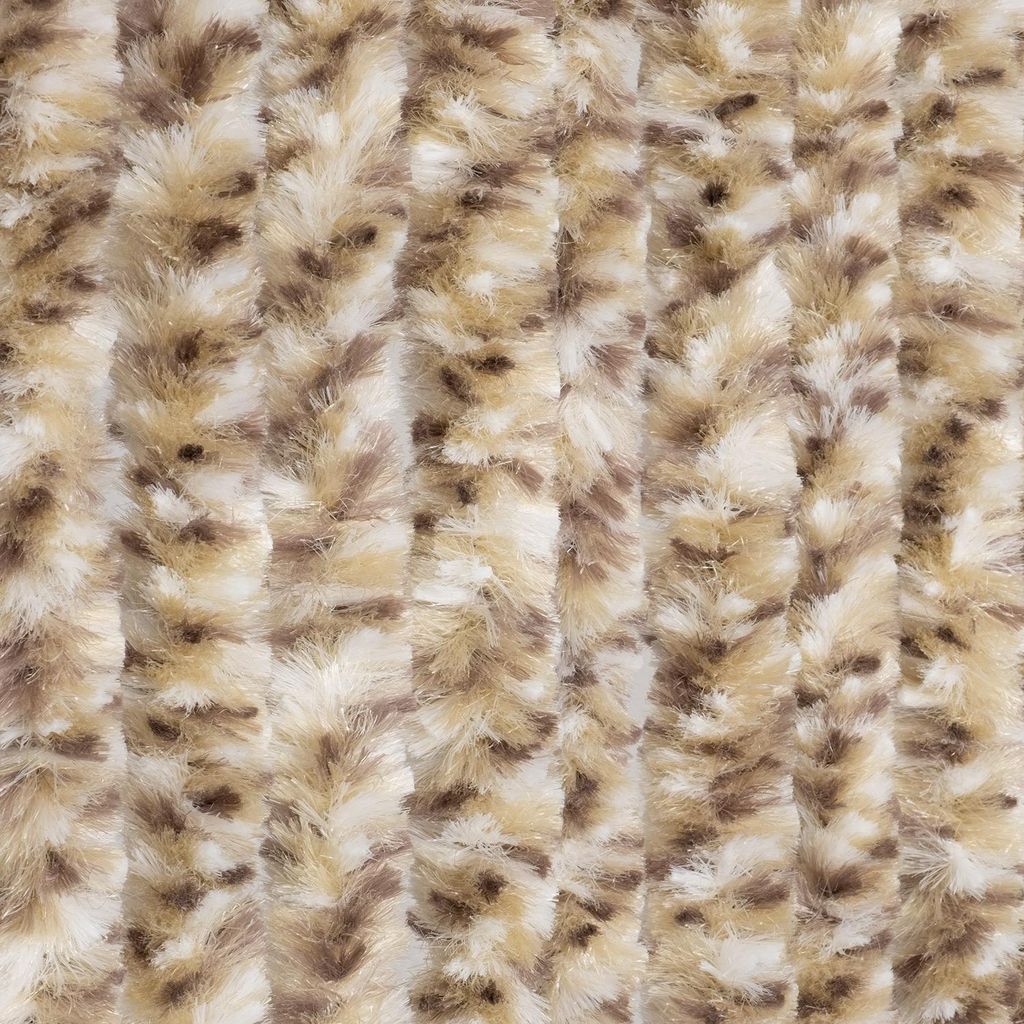Moritz Flauschvorhang aus Chenille 118 x 230 cm braun grau meliert Türvorhang als Fliegenschutz Insektenschutz für Camping Wohnwagen