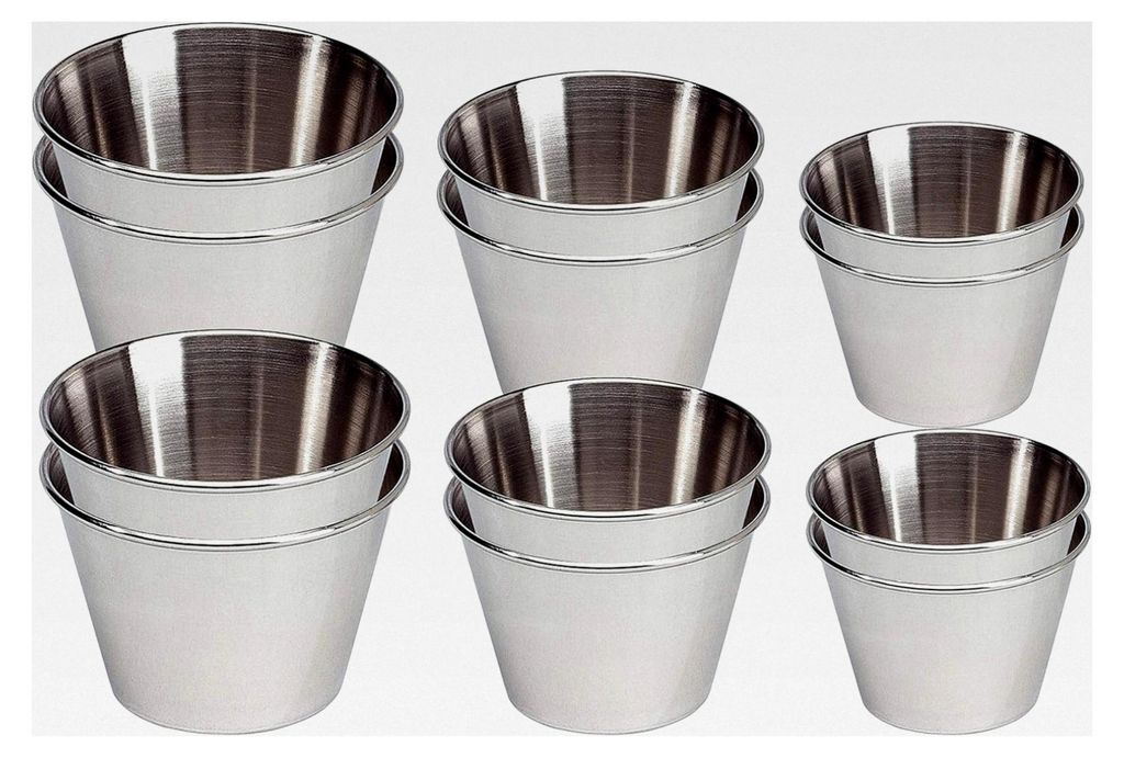 Puddingform, 12 Stück, Einzelform, glatt, rund, antihaftbeschichtet, Gelee-Backform, Kuchenform, 7, 8 und 9 cm Durchmesser