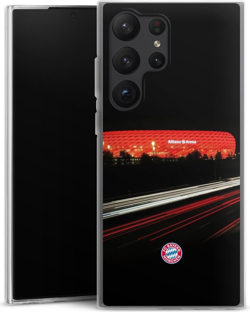 DeinDesign Slim Hülle für Samsung Galaxy S23 Ultra Silikon Case Ultra Dünn Handyhülle FC Bayern München FCB Stadion