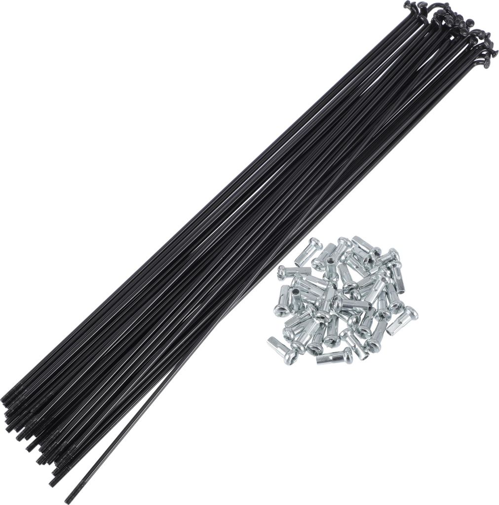 1 Satz Universal-Fahrradspeichen 13G 255mm Länge Fahrradrad Speichen Nippel Schwarz 45 Stahl