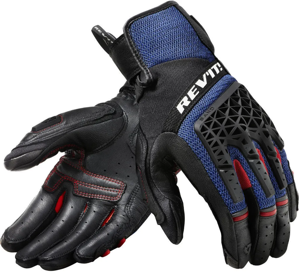 Gants moto Revit Sand 4 Noir Bleu Taille S : gants été ventilés robustes