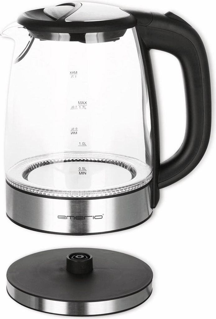 Emerio Wk-119988 Bouilloire en verre 1.7L 2200W Acier Image du produit 