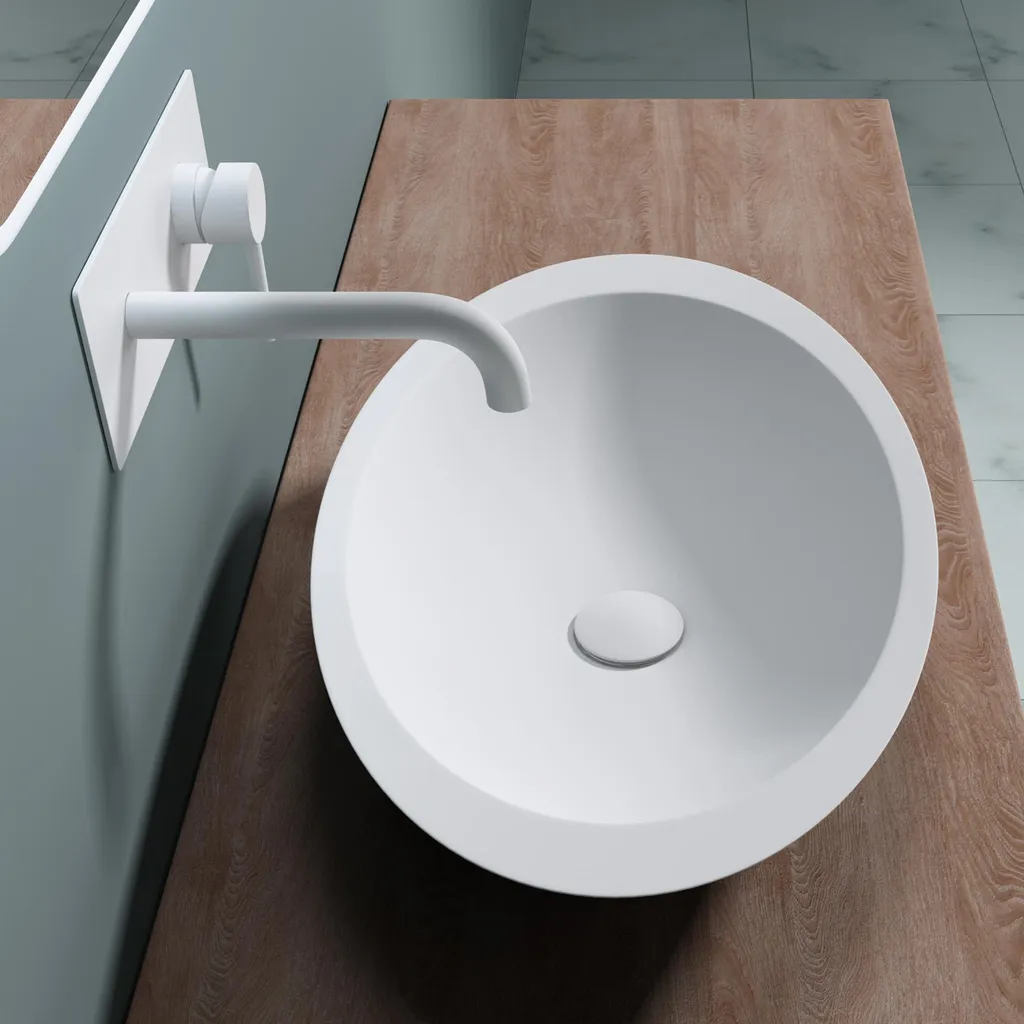 Lavabo vasque à poser 60cm blanc mat Colossum802 design rectangulaire
