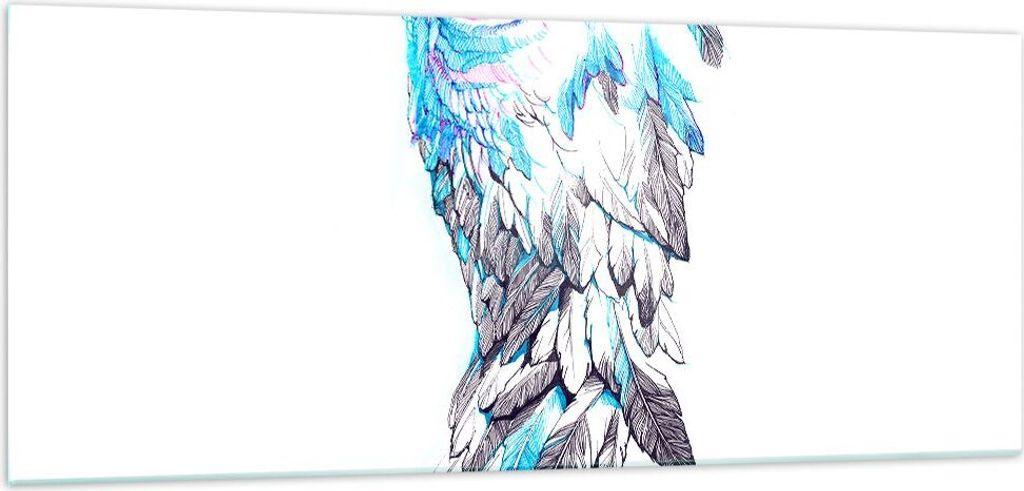 Bilder auf glas - Flügel Federn Perfektion Reinheit - 100x40cm - Glasbilder - Wandbilder - Kunstdruck - Wanddekoration aus Glas - Glas Bilder - Wa...