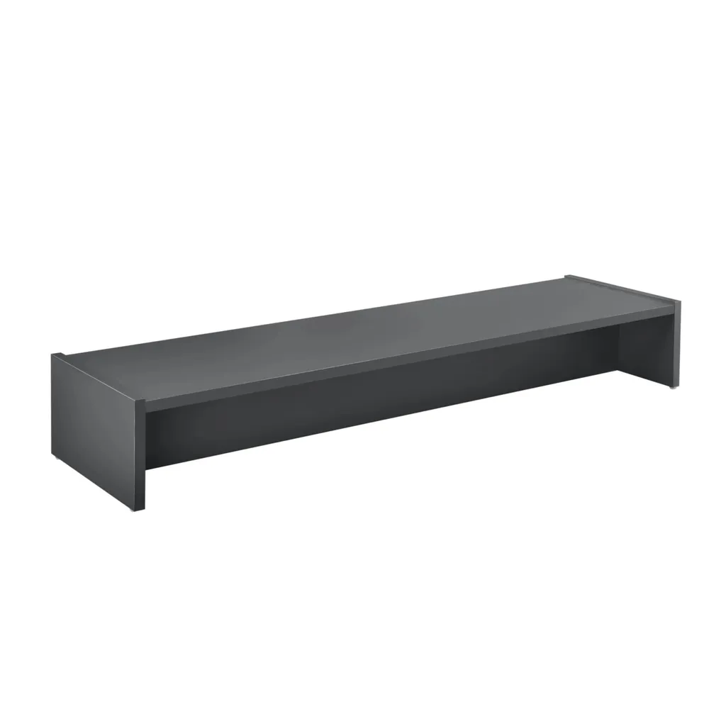 Rehausseur d'Écran Large Harold en Bois Gris Foncé pour Bureau 100 cm