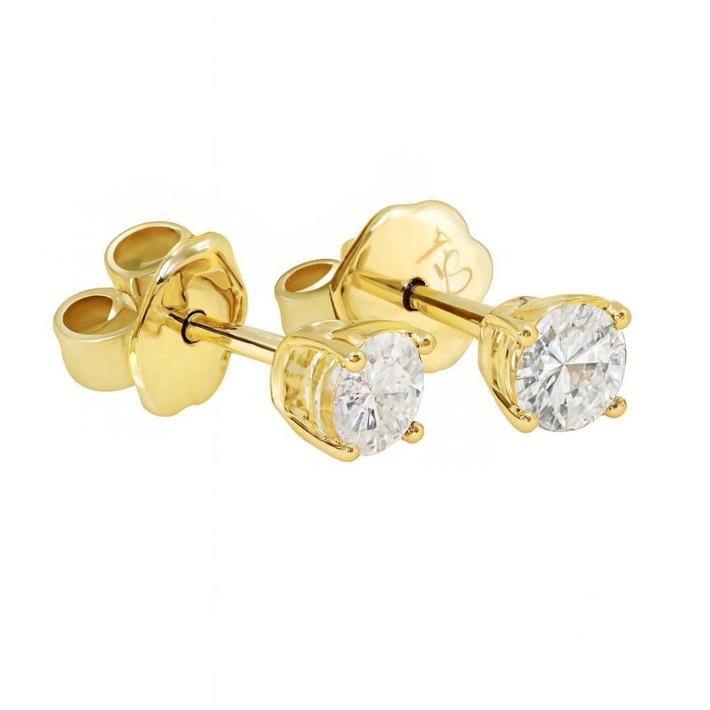 Brillant Diamant Ohrstecker Paar 750/- Gelbgold 18 Karat Gold 0,50 ct G/VS1