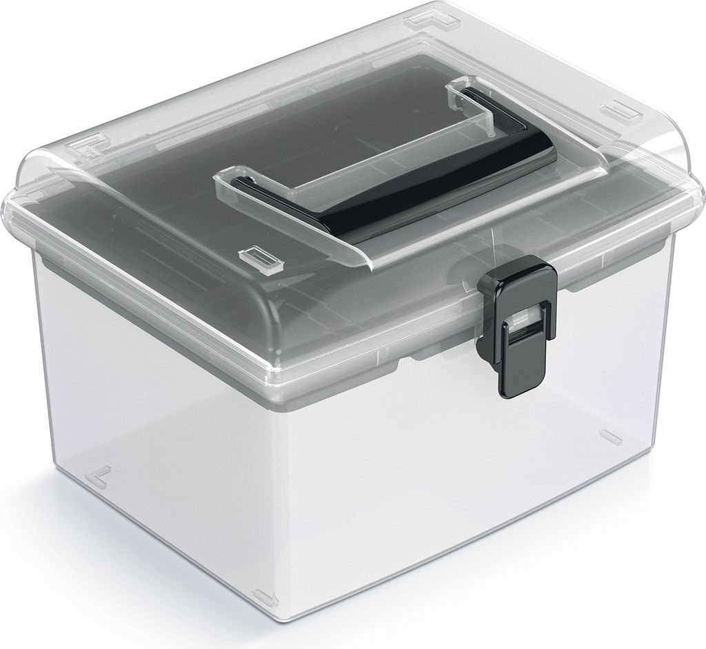 nabbi Aufbewahrungsbox aus Kunststoff NUF2HT - transparent / schwarz