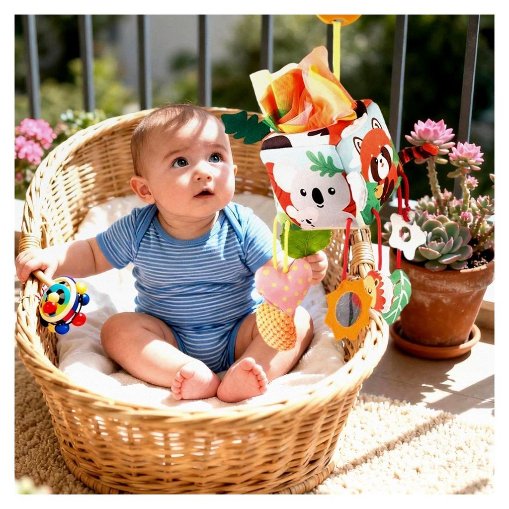 Babyspielzeug für den Autositz | Plüsch-Quietschrassel Begleiter - Anclipbares Mobile Spielzeug für Kinder von 0-12 Monaten für Baby-Shower, Ki...