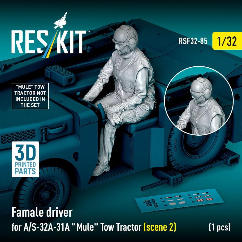 ResKit RSF32-0085 - 1:32 Female driver for A/S-32A-31A Mule Tow Tractor (scene 2) (1 pcs) (3D Printed)