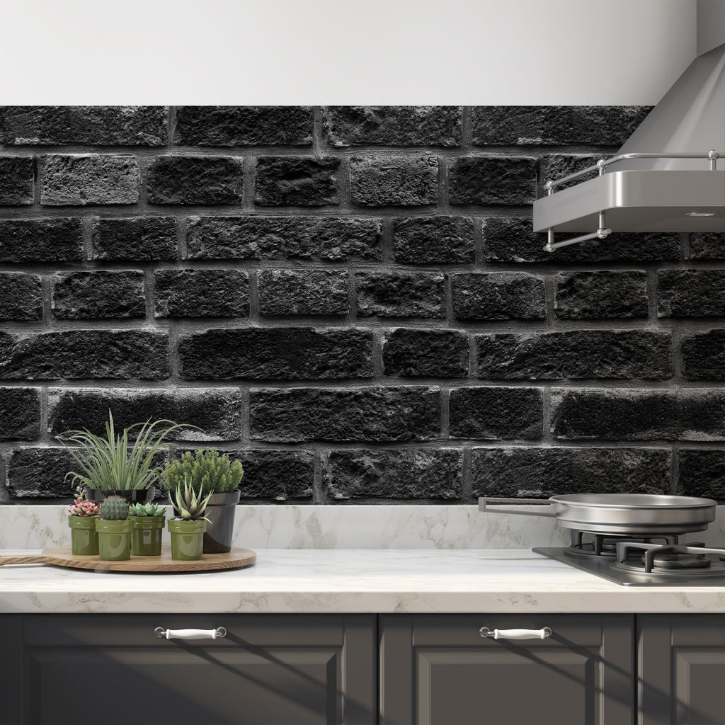 Küchenrückwand selbstklebend Schwarz