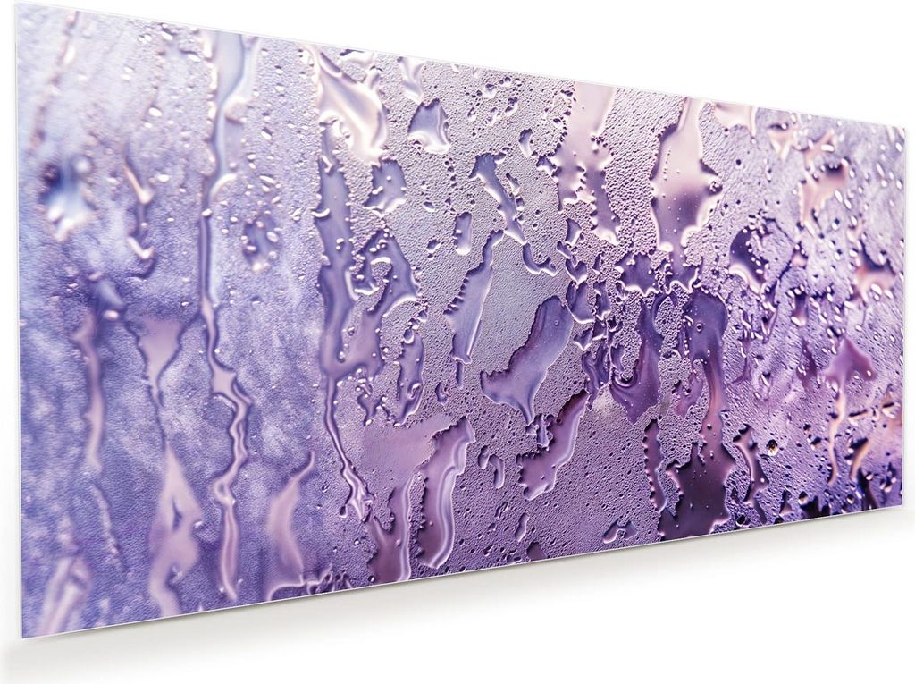 Glasbild 80x40cm in XXL für Wohnzimmer, Schlafzimmer Motiv Rauchige Tropfen