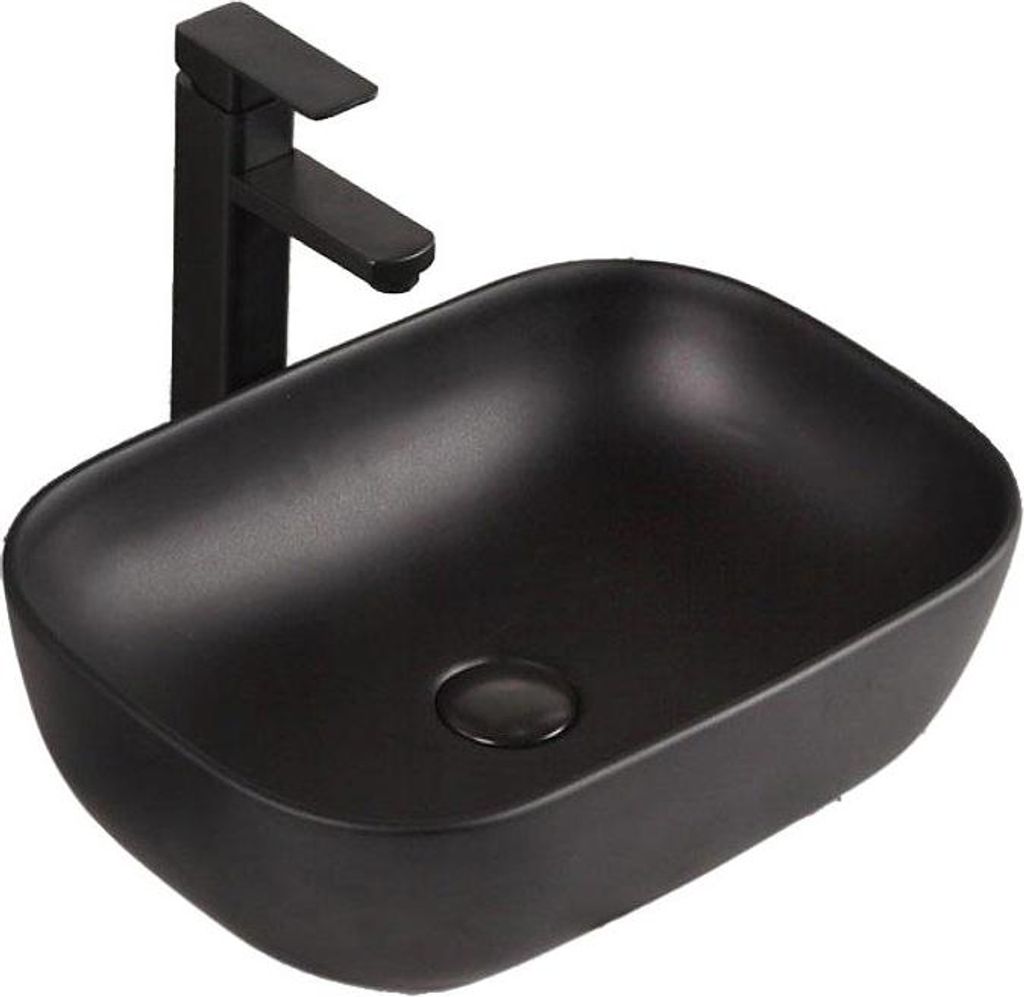 Keramik-Waschbecken für Aufsatzmontage, schwarz matt, 46 x Produktbild 