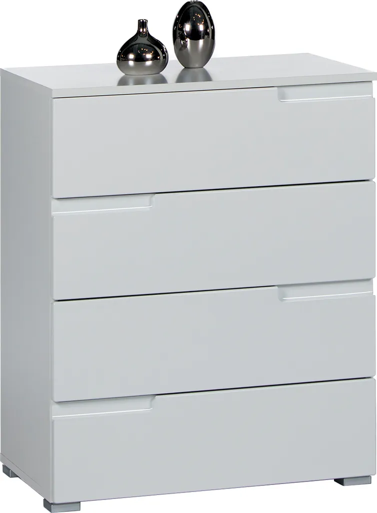 Petit Buffet Blanc Suzette en Bois MDF pour Chambre ou Salon 80cm