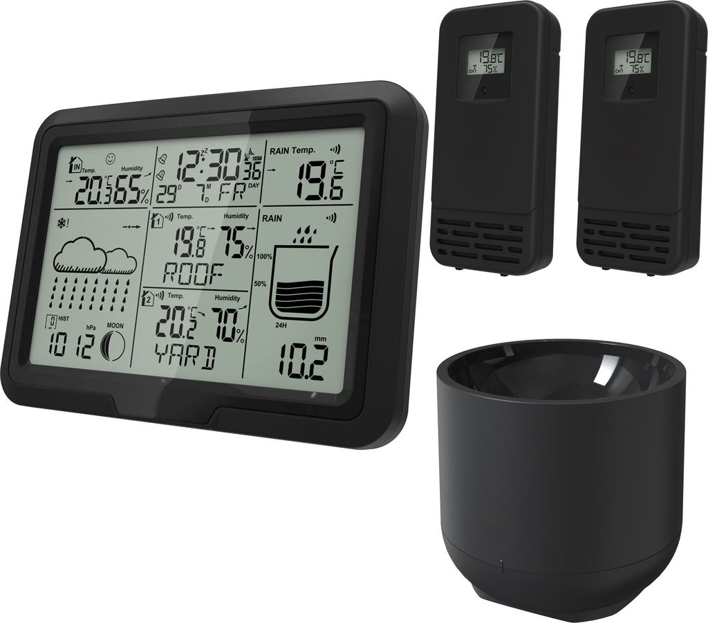 Miraval Design Funk-Wetterstation mit 2 benennbaren Produktbild 