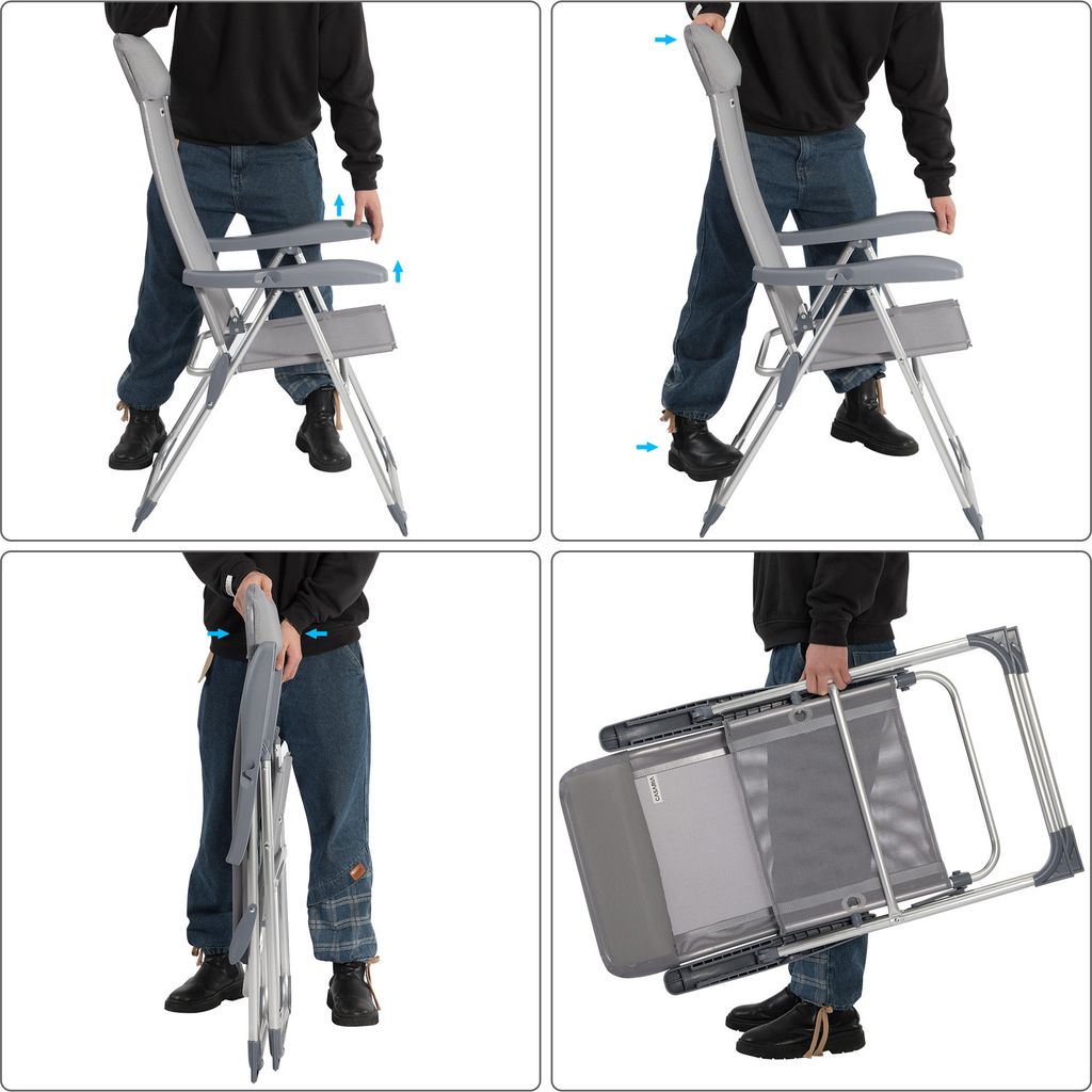 CASARIA® Gartenstühle 2er Set Klappbar 7-fach Verstellbar Produktbild 5