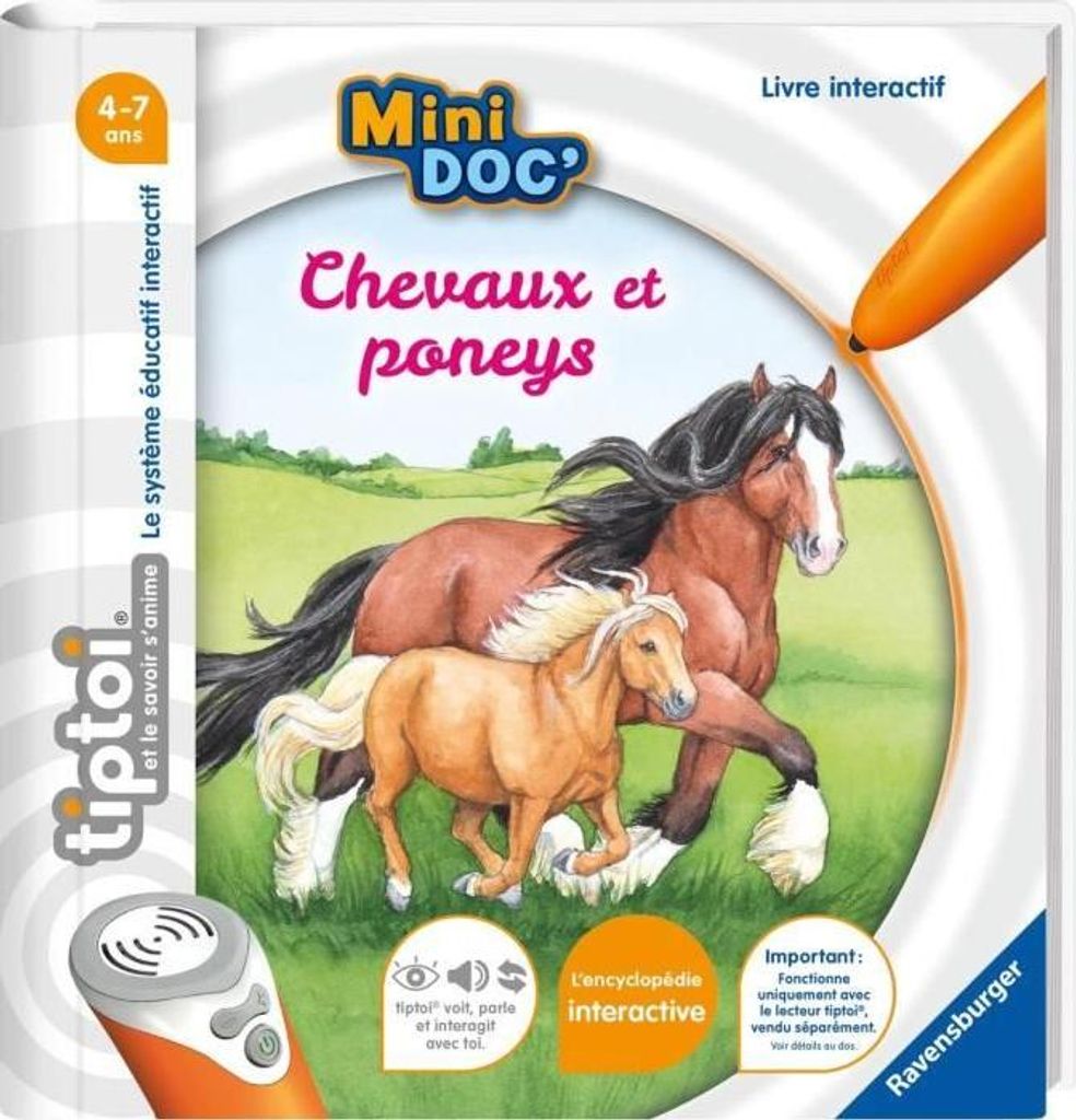 tiptoi, Interaktives Buch, Mini Doc Pferde und Ponys, 4 Jahre, 13099020, Ravensburger