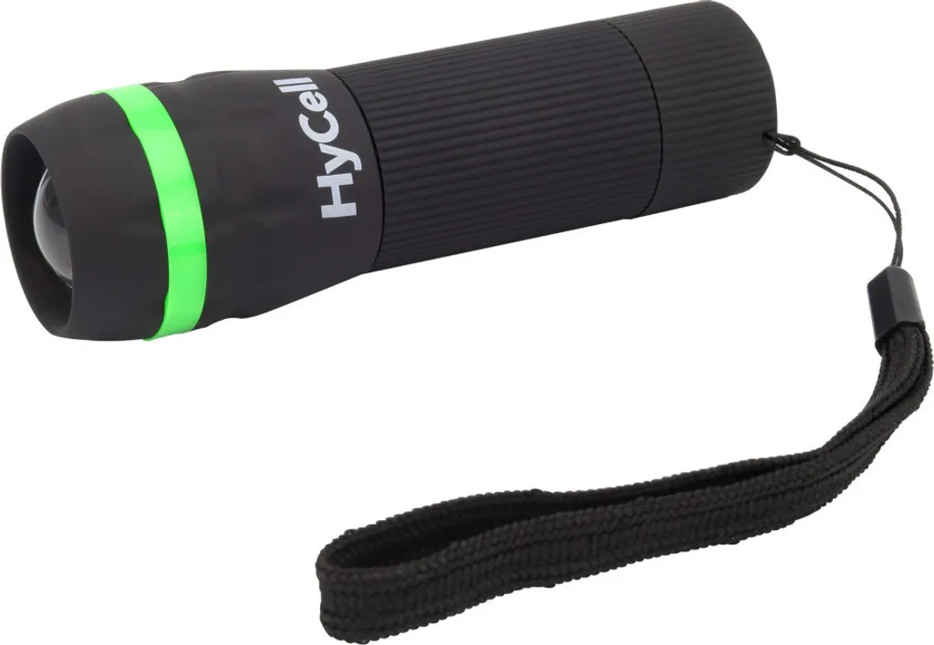 Lampe de poche LED Zoom-Flashlight 1W Noir/Vert : Éclairage d'appoint