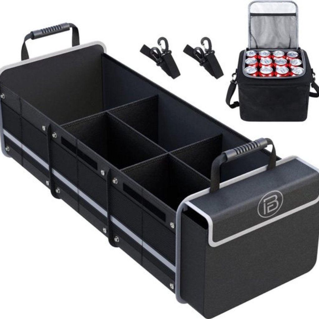 Livista Kofferraum-Organizer - Auto-Organizer - Aufbewahrungsbox - mit Kühltasche - drei Fächer