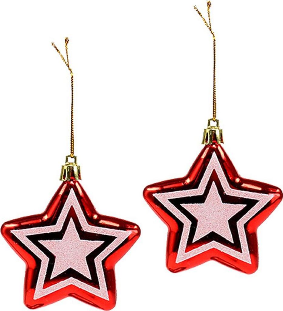 Sternform Anhänger Deko für Weihnachten Kunststoff, 2 Stück