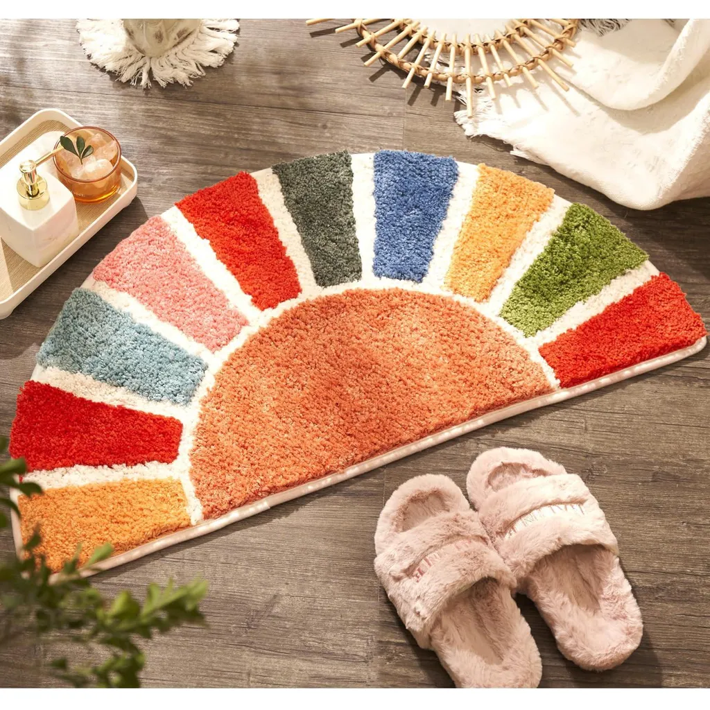 Tapis de sortie de douche bohème pour décoration de salle de bain
