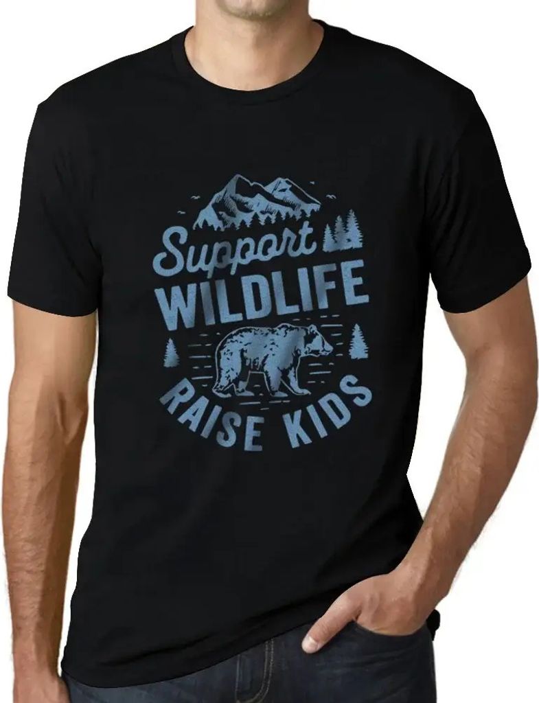 Herren Grafik T-Shirt Wildtiere unterstützen – Support Wildlife – Öko-Verantwortlich Vintage Jahrgang Kurzarm Lustige Druck Geburtstag Gesche...
