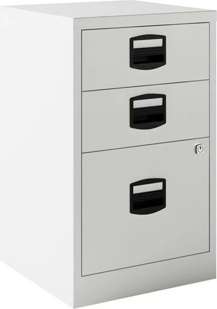 Armoire Bisley 3 Tiroirs avec Serrure pour Dossiers Suspendus A4 Gris