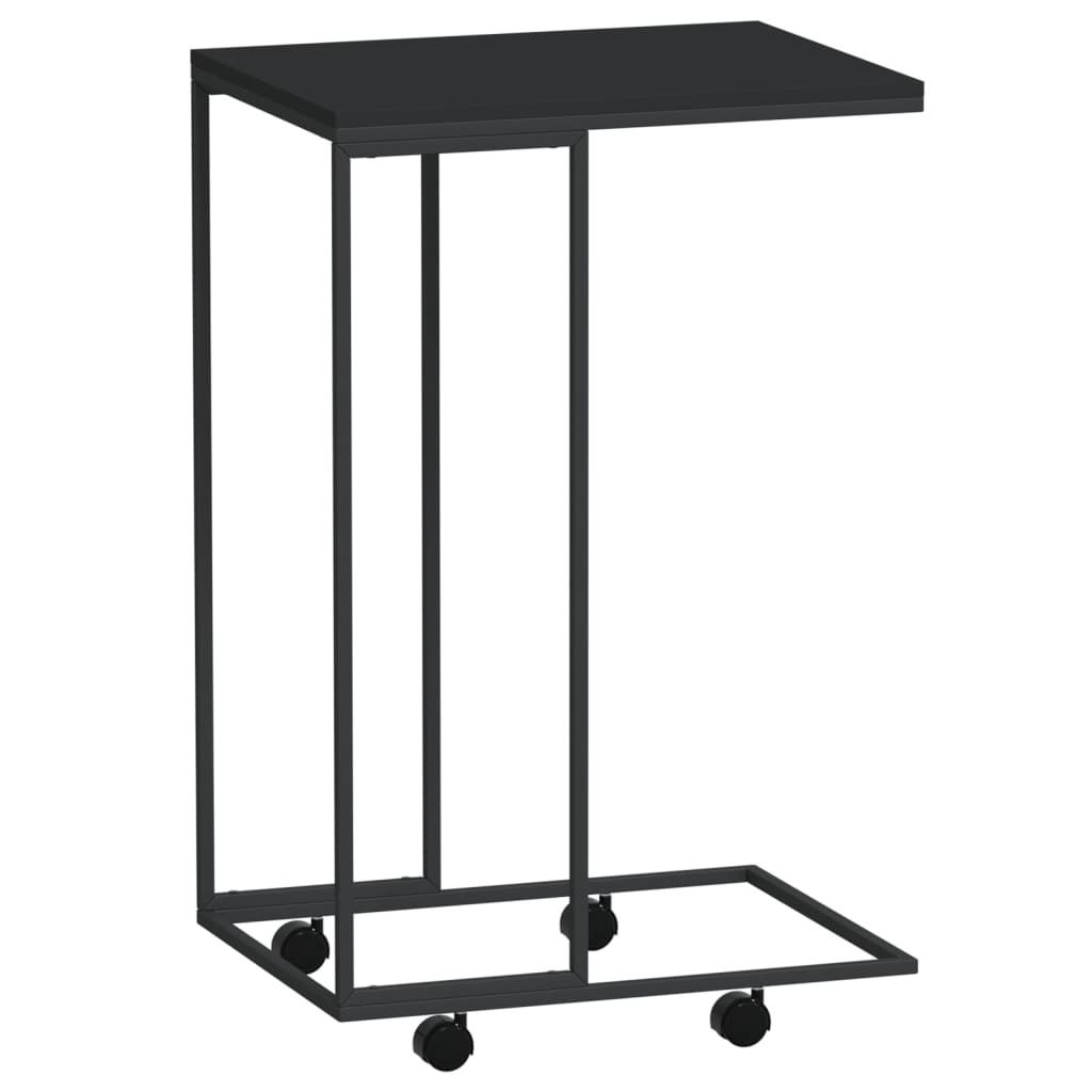 vidaXL Stolik boczny na kółkach czarny 40x30x63,5 cm Zdjęcie produktu 