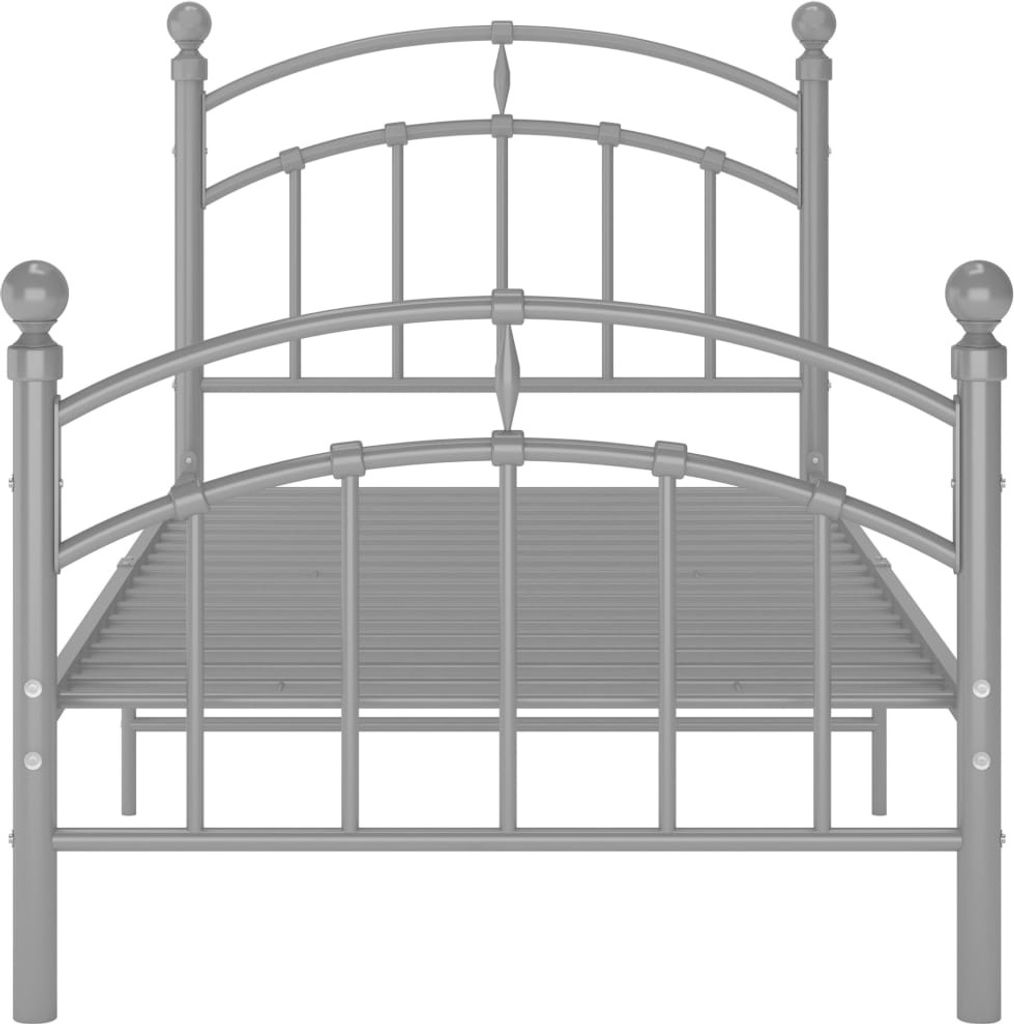 "Winterschlussverkauf "Bettgestell - CLORIS - Einzelbett - Grau Metall 100x200 cm - Einfache Montage - - NeuMöbel6494048