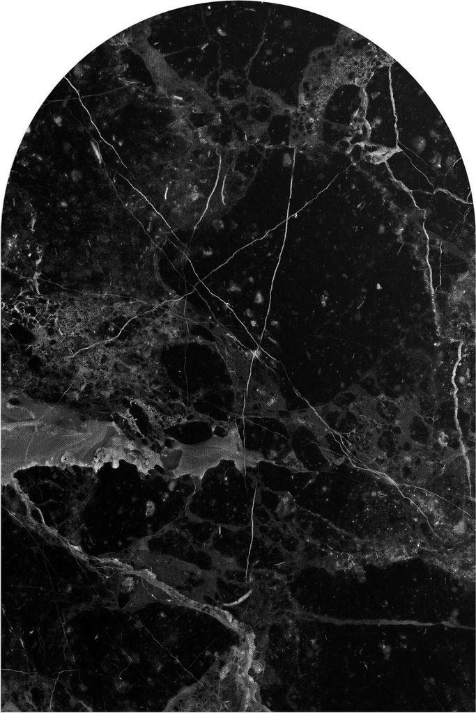 DEQORI Fototapete Rundbogen 60x90 cm 'Marmorplatte nah' Wand Tapete Leinwand Sticker