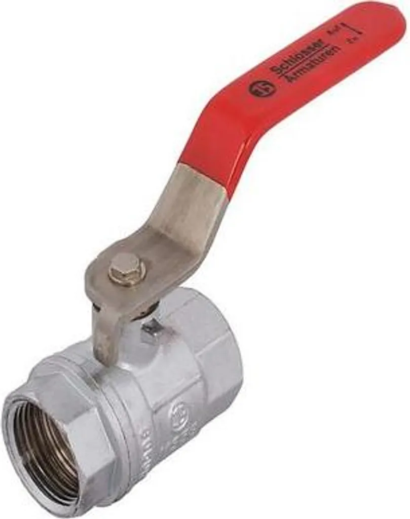 Js Kugelhahn, Schwer, Dn65,2 1/2" Bl 131Mm,Edelst-Gr.rot,Matt Chrom