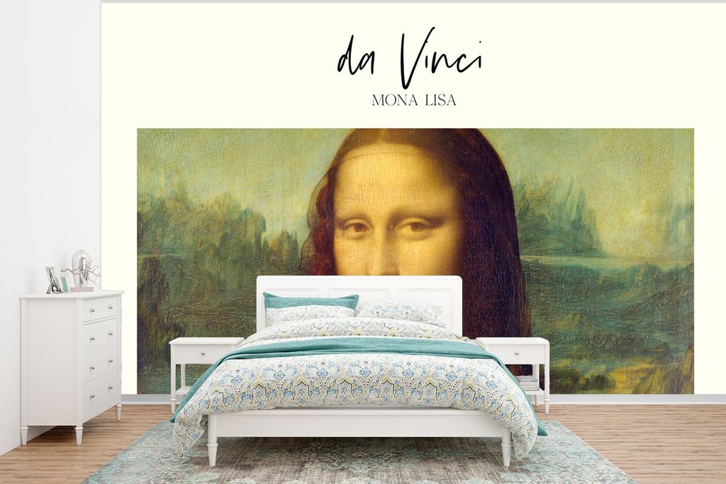 MuchoWow Fototapete für Wohnzimmer oder Schlafzimmer Wandtapete Vinyl Motivtapete Kunst - Mona Lisa - Da Vinci - 320x240 cm - Tapeten