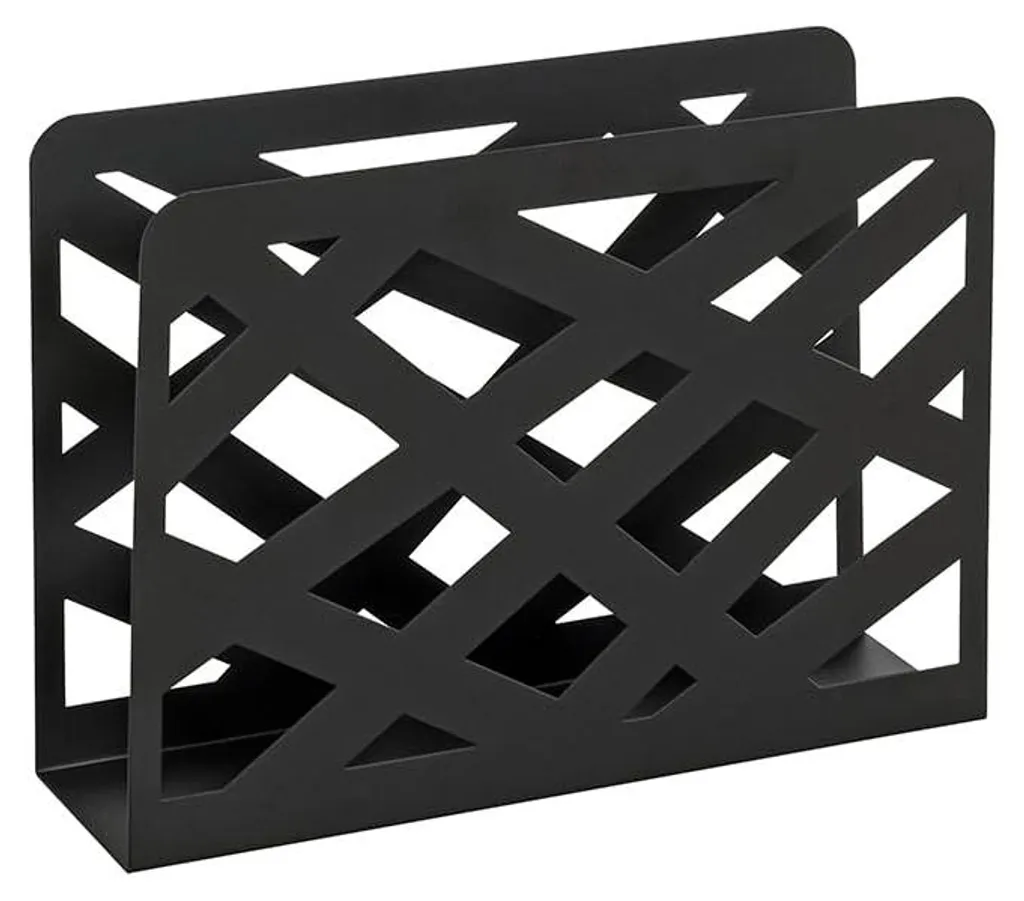 Panier de rangement mural design en métal noir pour revues et courrier