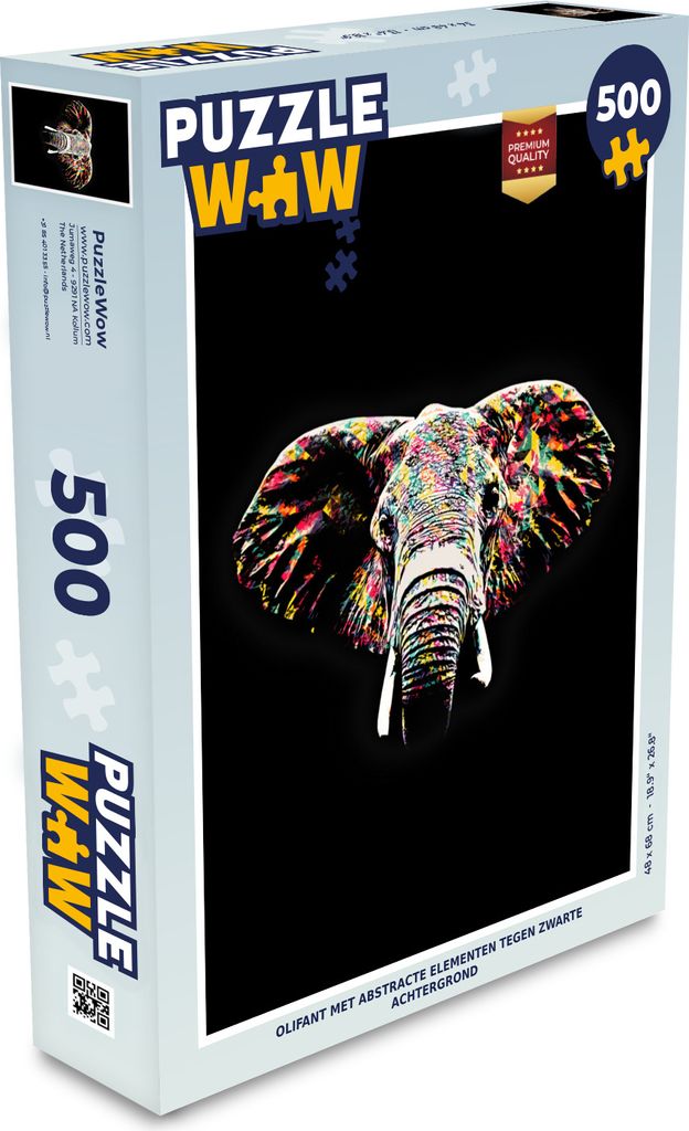 MuchoWow Puzzle 500 Teile Elefant - Farbe - Farben - Denken - Spiel - Toy