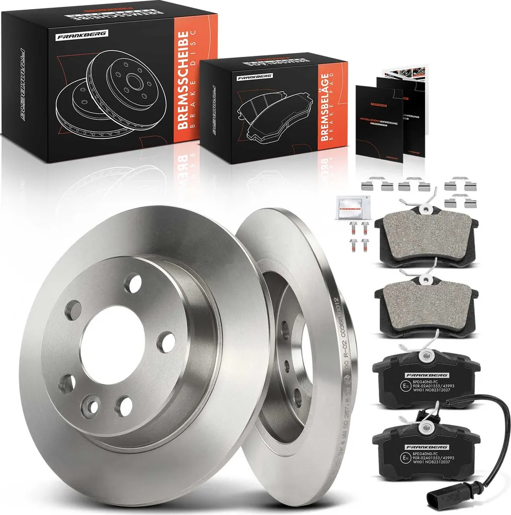 Frankberg Jeu de 2 Disques et 4 Plaquettes Frein Arrière pour VW Sharan
