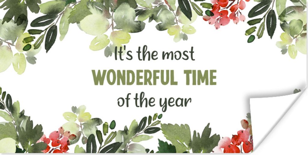 MuchoWow Poster Weihnachten - Zitat - Aquarell 150x75 cm - ohne Rahmen