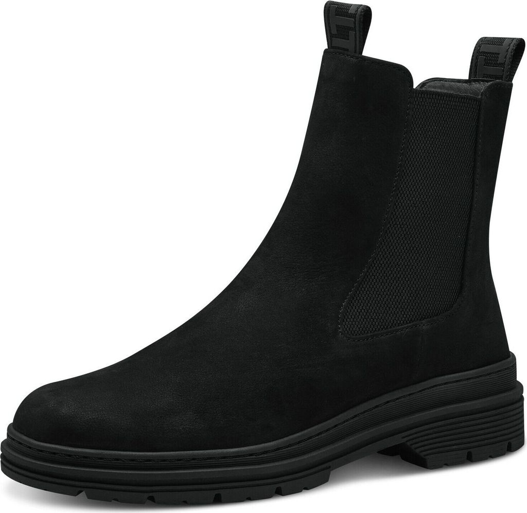 Tamaris Damen Stiefelette Chelsea Boot Leder Reißverschluss bequem 1-25436-41, Größe:39 EU, Farbe:Schwarz
