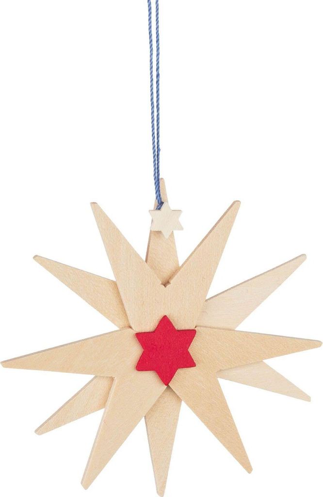 Christbaumschmuck Weihnachtsstern natur BxHxT 7,4x7,4x0,9cm NEU