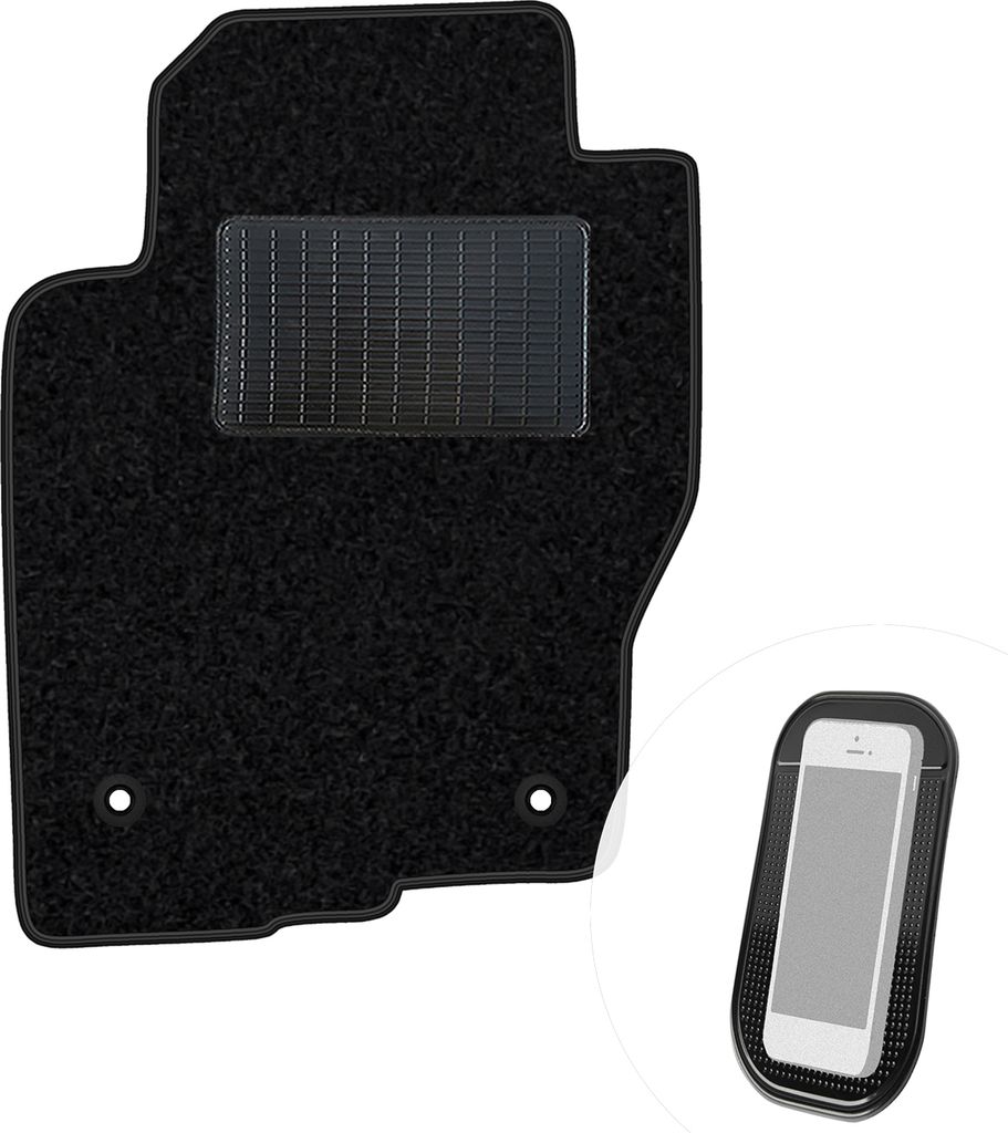 moto-MOLTICO Fahrer Fußmatte Auto Velours Fahrerseite Autoteppiche Schwarz Fahrermatte 1-teilig passend für Nissan Pathfinder 2010-2014