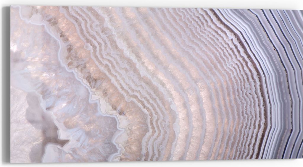 DEQORI Glasbild Echtglas 60x30 cm 'Helle Achatschicht' Wandbild Bild modern Deko