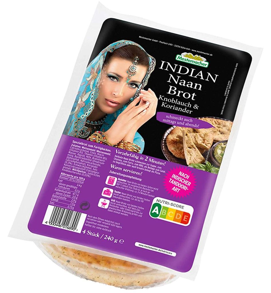 Mestemacher Indian Mini Naan pain ail et coriandre 240g Image du produit 