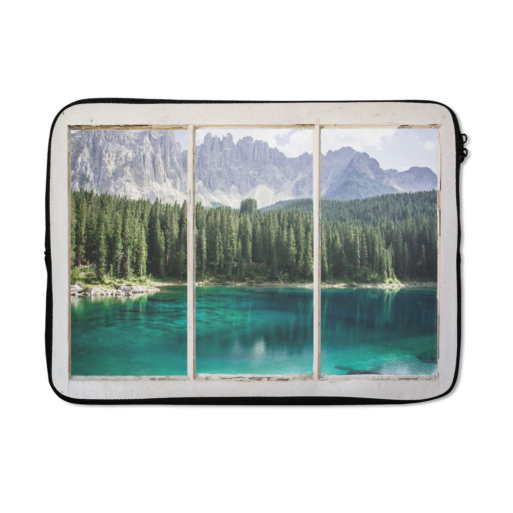 MuchoWow Laptop Hülle 13 Zoll Aussicht - Baum - Wasser Laptoptasche - Laptophülle - Sleeve - Rundumschutz