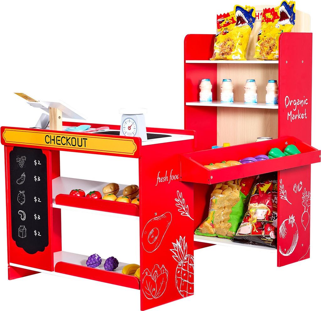 Set de jeu épicerie pour enfants VEVOR, épicerie en bois Image du produit 