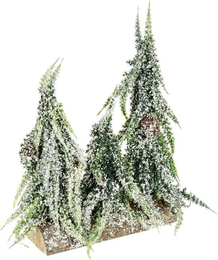 Mini sapin artificiel enneigé 25cm : aspect réaliste et socle en bois