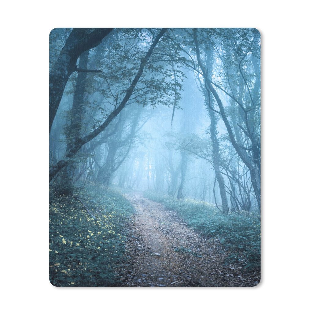 MuchoWow Mauspad Mousepad Bäume - Natur - Nebel 19x23 cm - Mousepads - Maus Mat - Pad - Mausunterlage - Mauspads - Spielen