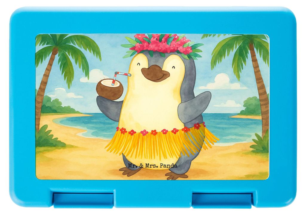 Mr. & Mrs. Panda Bentobox Pinguin Kokosnuss Design - Weiß - Geschenk, Hawaii, Vesperbox, Urlaub, Ferien, Vorratsbehälter, Lunchbox, Snackbox, Erh...
