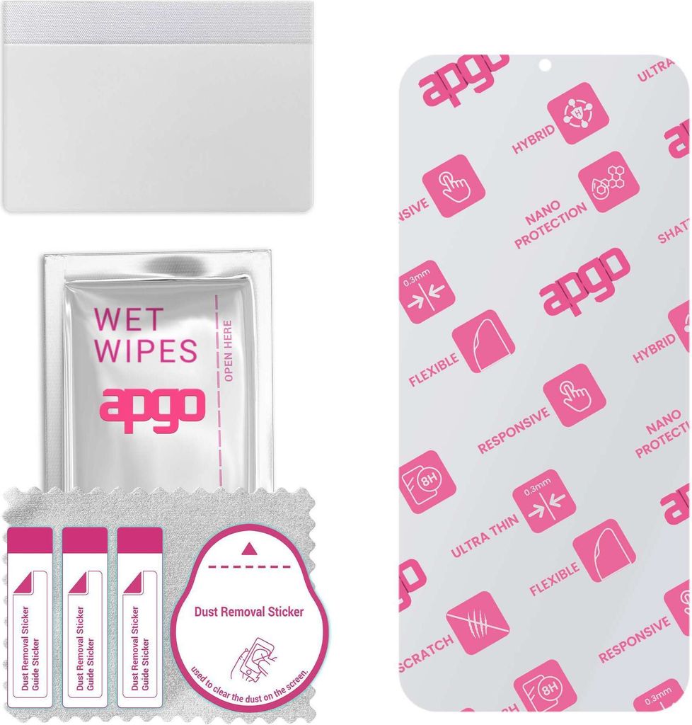 apgo Ultra-klar Hybrid Schutzglas kompatibel mit Tecno Pop 5X, Flexible Nano Glass, toller Ersatz für Hartglas, kratzfester Displayschutzglas, Dis...