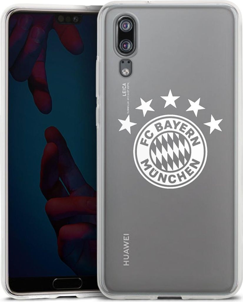DeinDesign Handyhülle für Huawei P20 Silikon Hülle Case Smartphone Schutzhülle FC Bayern München FCB transparent