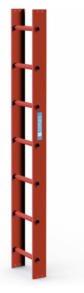 Zarges Dachleiter 7 Sprossen ziegelrot