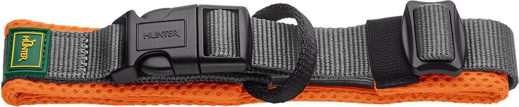 Hunter Halsband Maldon orange/grau, Größe: L / Breite: 2,5 cm